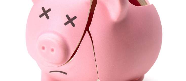 zerbrochenes Sparschwein