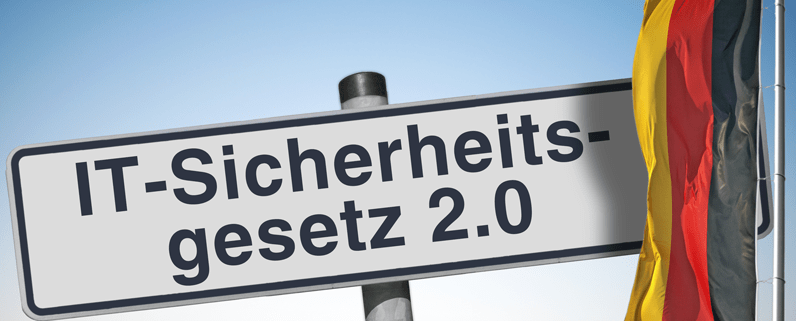Schild IT-SiG 2.0 und Deutschlandfahne