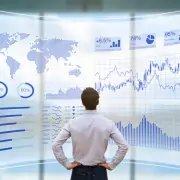 Person steht vor holografischer Statistik